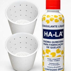 Coalho Líquido Ha-la 200ml Coagulante Queijo + 2 Formas 500g