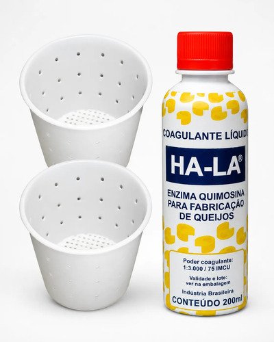 Coalho Líquido Ha-la 200ml Coagulante Queijo + 2 Formas 500g