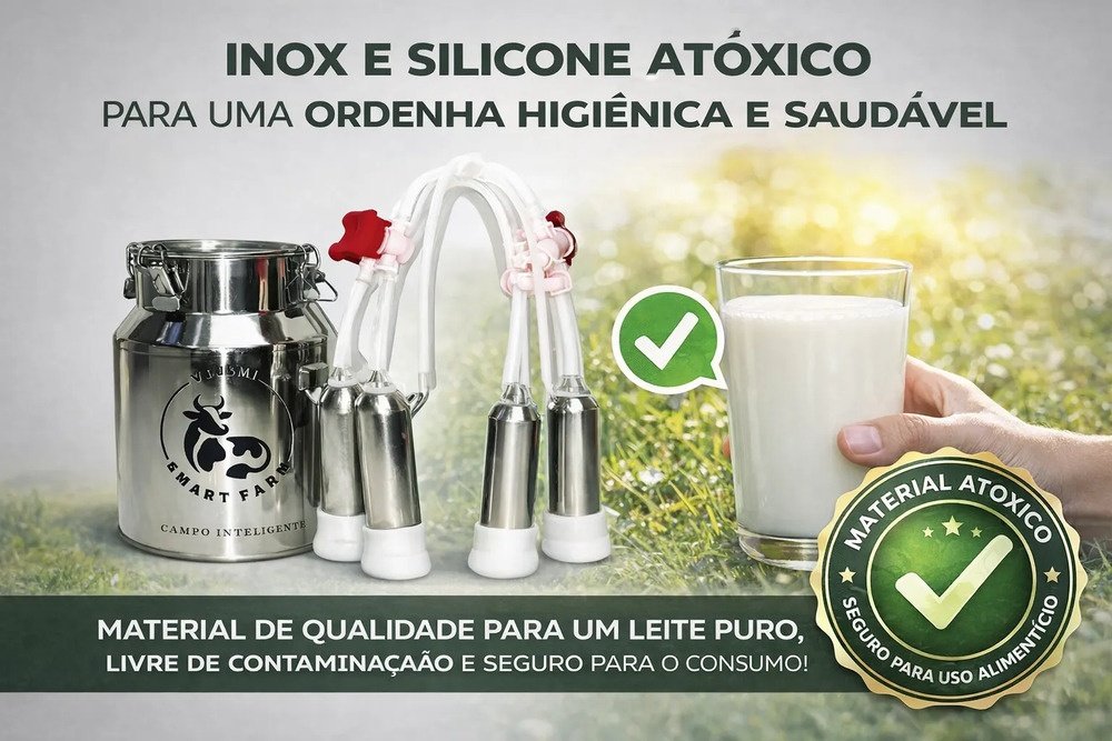 Ordenha Elétrica Vaca 4 Teteiras - Balde Inox 14 Litros - Imagem 2