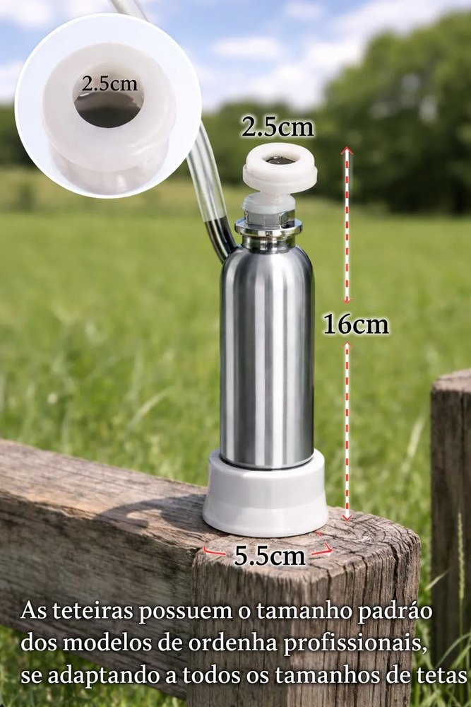 Ordenha Elétrica Vaca 4 Teteiras - Balde Inox 14 Litros - Imagem 5