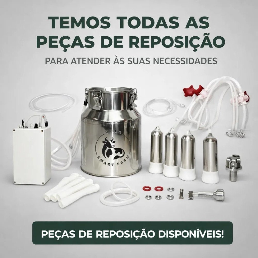 Ordenha Elétrica Vaca 4 Teteiras - Balde Inox 14 Litros - Imagem 4