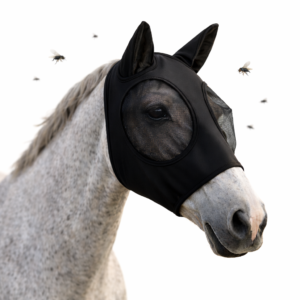 Mascara Anti-moscas Cavalos Proteção Olho Uv Equinos Preto G