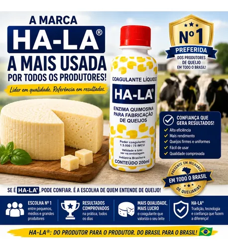 Coalho Líquido Ha-la 200ml Coagulante Queijo + 2 Formas 500g - Imagem 2