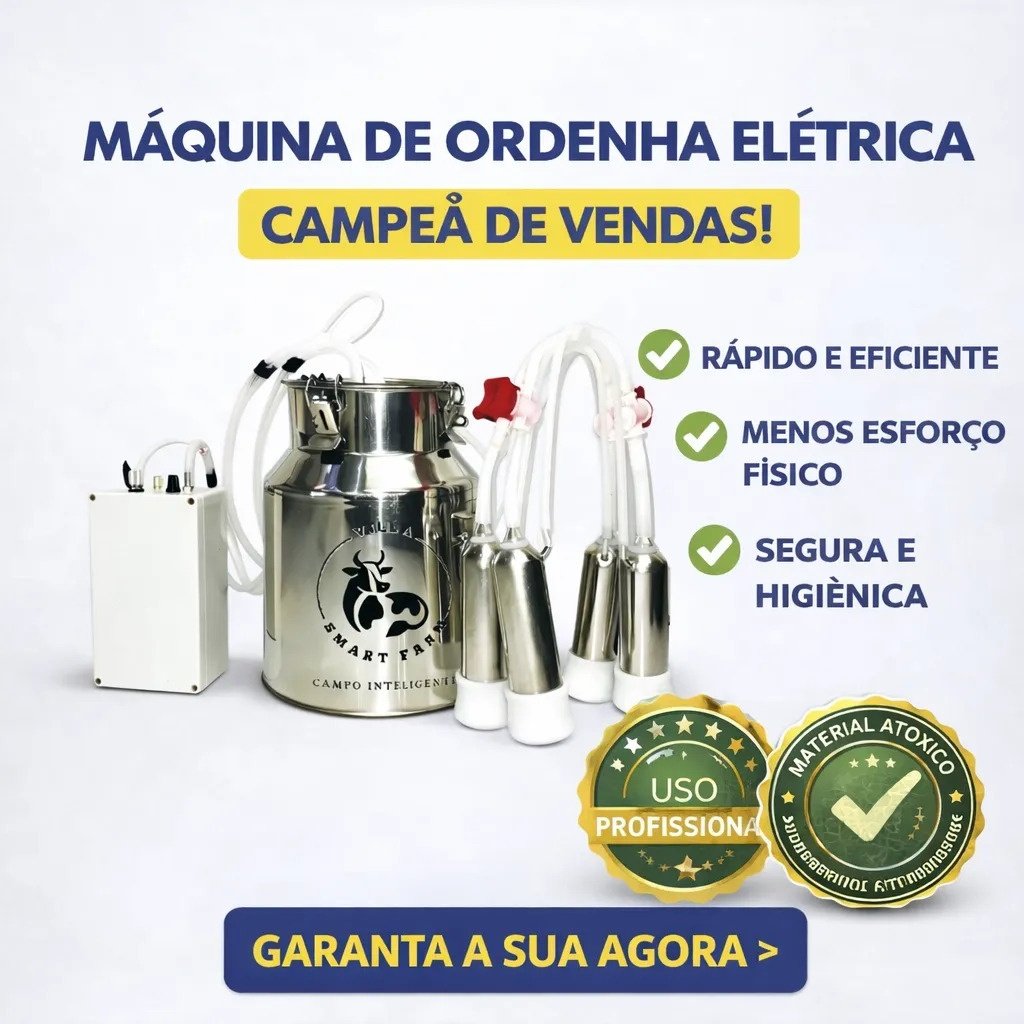 Ordenha Elétrica Vaca 4 Teteiras - Balde Inox 14 Litros - Imagem 7