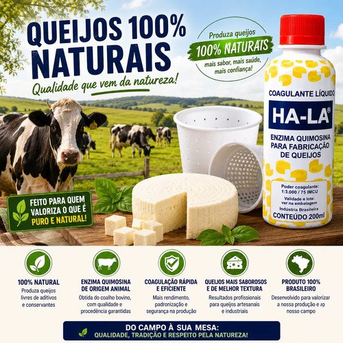 Coalho Líquido Ha-la 200ml Coagulante Queijo + 2 Formas 500g - Imagem 6