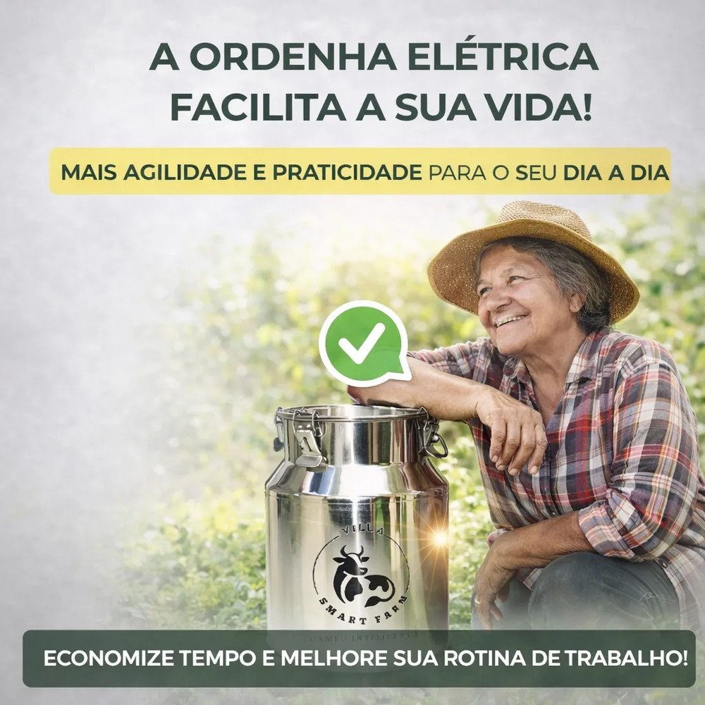Ordenha Elétrica Vaca 4 Teteiras - Balde Inox 14 Litros - Imagem 8
