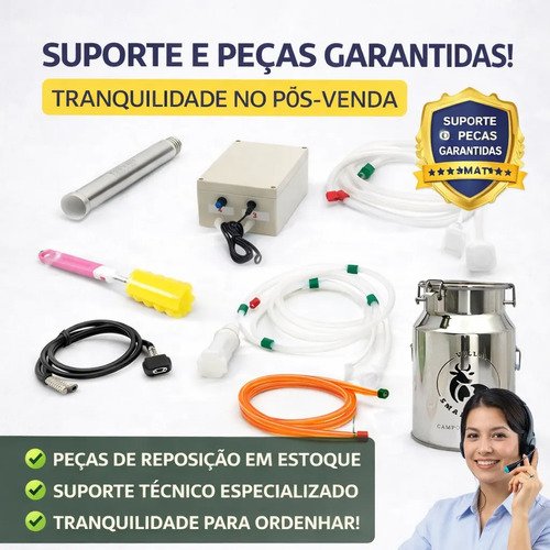 Ordenhadeira 10l Villa Smart Farm Movel 2 Teteiras Vacas - Imagem 8