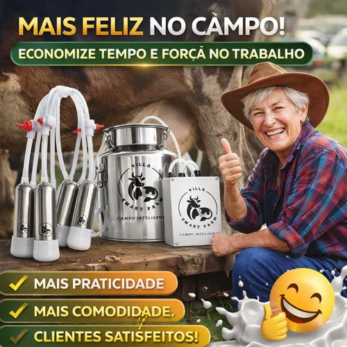 Ordenhadeira Ordenha Villa Smart Farm 22 Litros 4 Teteiras 127/220v - Imagem 3