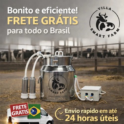 Ordenhadeira 10l Villa Smart Farm Movel 2 Teteiras Vacas - Imagem 3