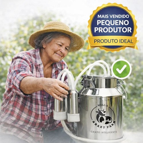 Ordenhadeira 10l Villa Smart Farm Movel 2 Teteiras Vacas - Imagem 7
