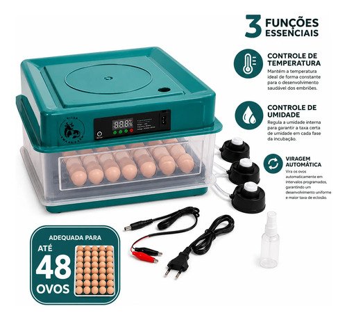 Chocadeira Villa Smart Farm 48 Ovos Galinha Encubadora 220v - Imagem 2