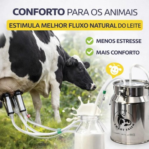 Ordenhadeira 10l Villa Smart Farm Movel 2 Teteiras Vacas - Imagem 9