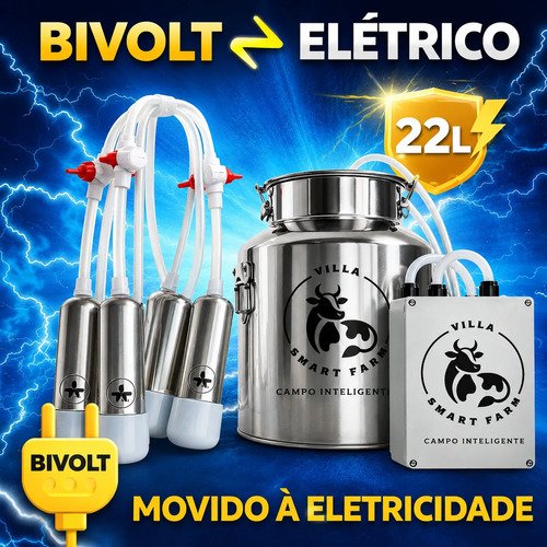 Ordenhadeira Ordenha Villa Smart Farm 22 Litros 4 Teteiras 127/220v - Imagem 5