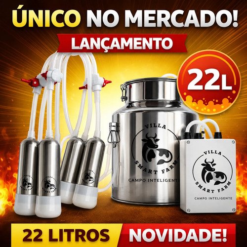 Ordenhadeira Ordenha Villa Smart Farm 22 Litros 4 Teteiras 127/220v - Imagem 6