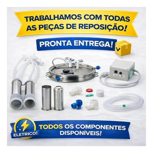 Ordenhadeira 14l Elétrica Villa Smart Farm Movel 2bicos Inox Vacas - Imagem 8