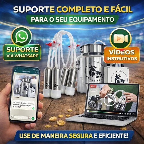 Ordenhadeira Ordenha Villa Smart Farm 22 Litros 4 Teteiras 127/220v - Imagem 4