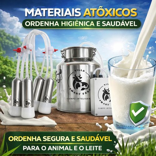 Ordenhadeira Ordenha Villa Smart Farm 22 Litros 4 Teteiras 127/220v - Imagem 2
